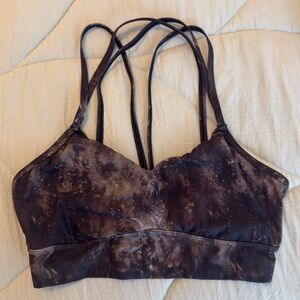 All In Motion Women's Tie-Dye Sports Bra with Strappy Back - Brown/Black